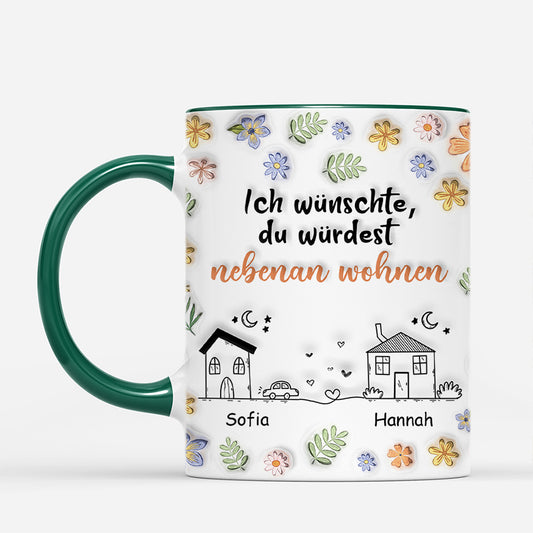 6655MGE2 3d druck effekt ich wunschte du wurdest nebenan wohnen personalisierte tassen freundinnen lineart blumen 6655MKM5F