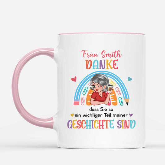 6656MGE2 danke dass sie so ein wichtiger teil meiner geschichte sind personalisierte beste lehrerin tasse 6656MKTMT