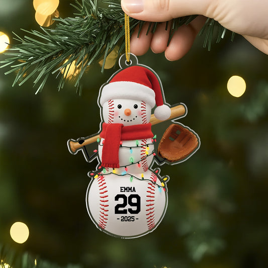 6686OGE2 3d druck effekt baseball schneemann personalisierter weihnachtsschmuck acryl manner frauen 6686OKVQB