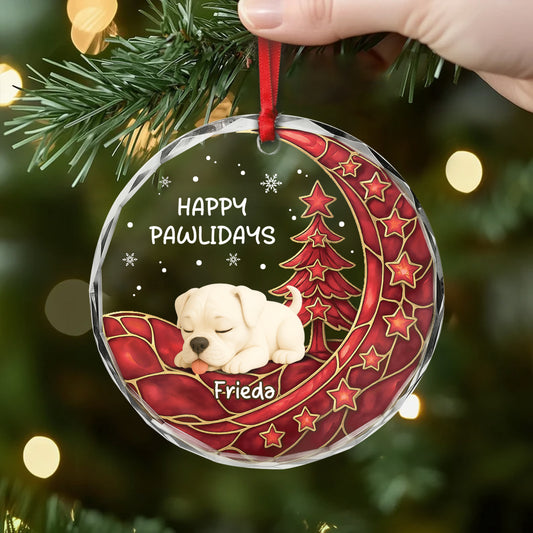 6688OGE1 merry woofmas glas weihnachtsschmuck_ personalisiert hund 6688OK6NC2