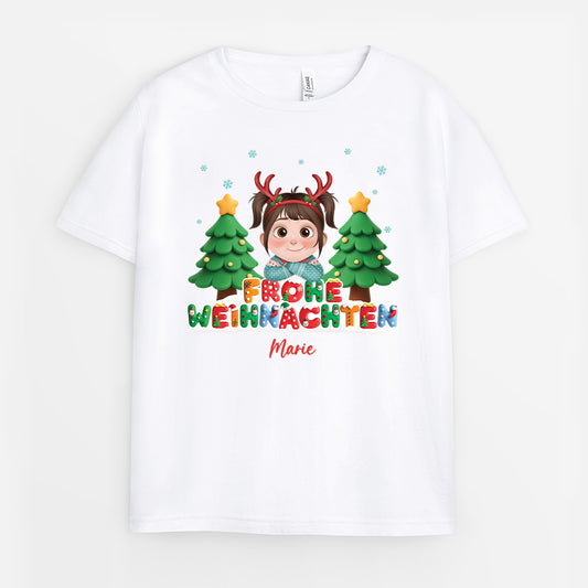 6710AGE1 frohe weihnachten kinder t shirts personalisiert 6710A3TZK