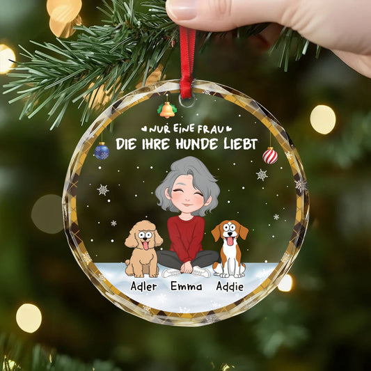 6716OGE2 ein madchen und ihr hund glas weihnachtsschmuck personalisiert 6716OKV5C