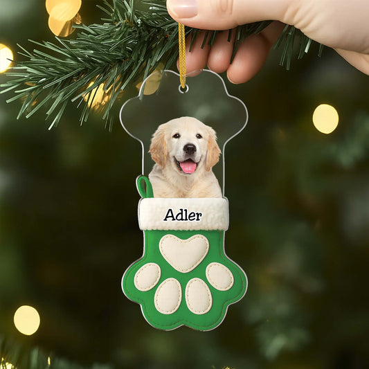 6731OGE2 3d druck effekt hund pfote acryl weihnachtsschmuck personalisiert foto 6731OTZAC