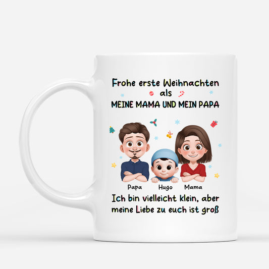 6738MGE1 frohe erste weihnachten als meine mama und mein papa personalisierte tasse zur geburt eines babys 6738M6ZZA