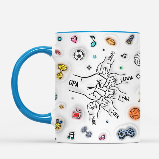 6746MGE2 3d druck effekt faustgruss opa papa tasse personalisieren 6746M6PMB