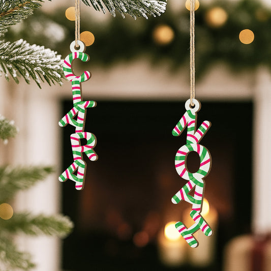 6750OGE2 3d druck effekt zuckerspazierstock buchstabe personalisierte 1 schicht holz ornamente weihnachten 6750OKM5B