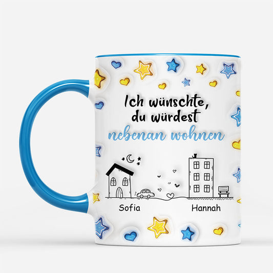 6755MGE2 3d druck effekt ich wunschte du wurdest nebenan wohnen beste freunde tasse personalisert herzen sterne 6755MKV5F