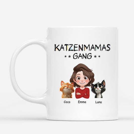 6762MGE1 katzenpapas katzenmamas gang katzen tasse personalisiert_ buntstifte cartoon 6762MKT5D