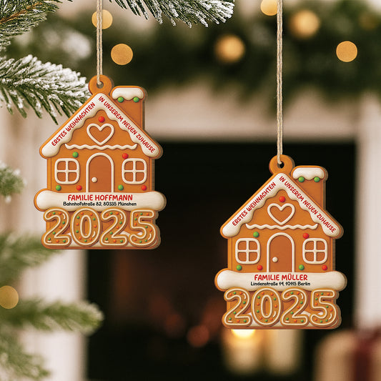 6775OGE2 erstes weihnachten in unserem neuen zuhause personalisierte 1 schicht holz ornamente familie 6775OTPNI