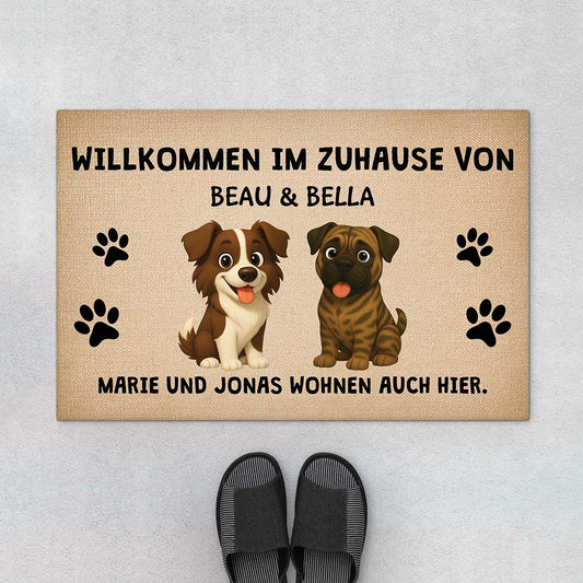 6783DGE1 willkommen bei fussmatte personalisiert hund_ 6783DKV5C