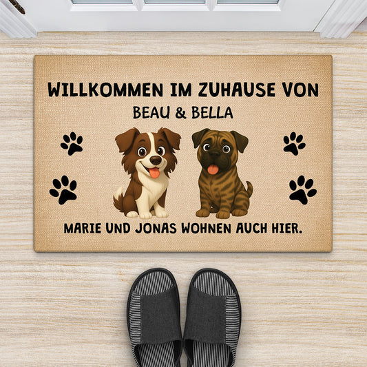 6783DGE2 willkommen bei fussmatte personalisiert hund_ 6783DKV5C