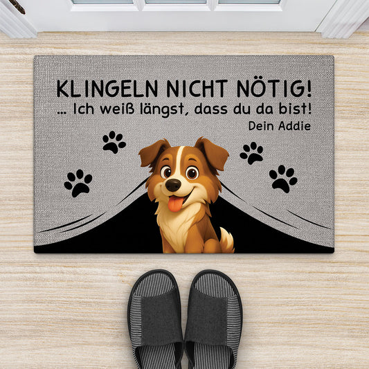 6787DGE2 brauchst nicht klopfen ich weiss du bist da fussmatte personalisiert hund_ 6787DKV5C