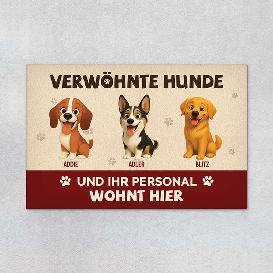 6789DGE1 verzogene hunde und ihr hauspersonal wohnen hier fussmatte personalisiert hund_ 6789D8V5C