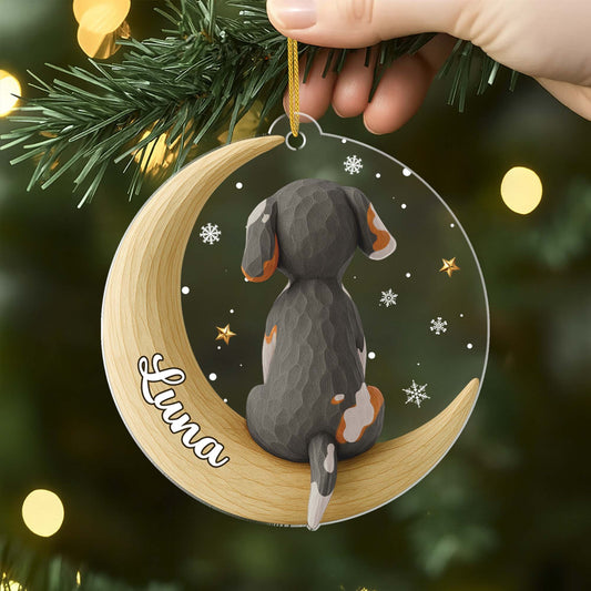 6919OGE2 3d druck effekt hund und mond acryl weihnachtsschmuck personalisiert 6919O3V5C