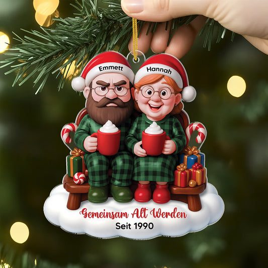 6926OGE2 3d druck effekt gemeinsam alt werden seit acryl weihnachtsschmuck personalisiert paar tartan 6926O6VMG