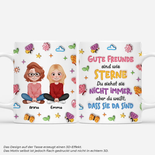 6932MGE1 3d druck effekt gute freundinnen sind wie sterne personalisierte tassen freundinnen_ 6932M3QWF
