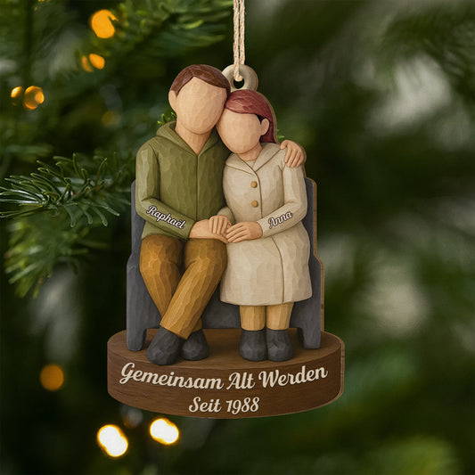 6955OGE1 3d druck effekt gemeinsam alt werden seit personalisierte 1 schicht holz ornamente weihnachten paare romantisch 6955O8ZQG