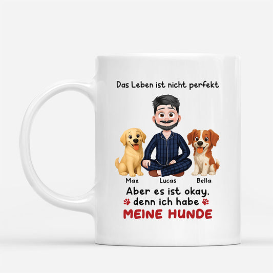 6958MGE1 das leben ist nicht perfekt aber mit meinen hunden ist es okay personalisierte tasse hund_ pfoten 6958M3VZC