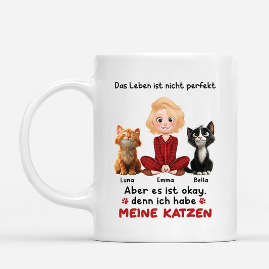 6958MGE1 das leben ist nicht perfekt aber mit meinen katzen ist es okay katzen tasse personalisiert_ pfoten 6958M3VZD