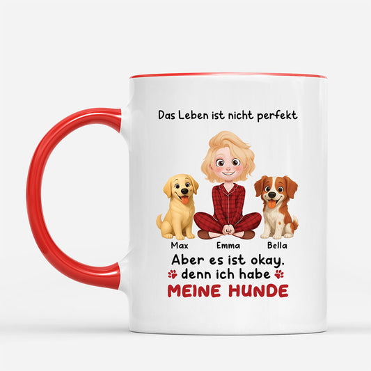 6958MGE2 das leben ist nicht perfekt aber mit meinen hunden ist es okay personalisierte tasse hund_ pfoten 6958M3VZC