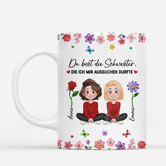 6980MGE1 3d druck effekt du bist die schwester die ich mir aussuchen durfte personalisierte tasse bruder schwester 6980M6PWA