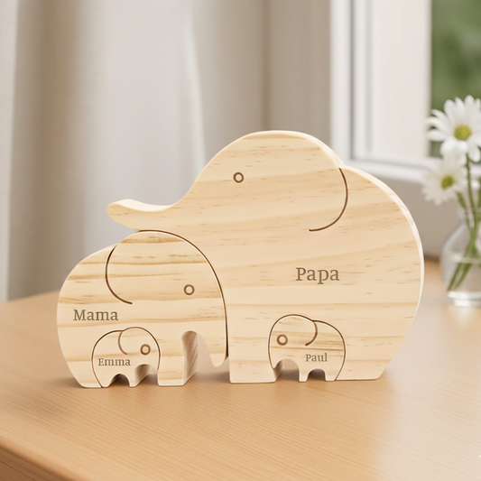 7005QGE2 elefant familie holzpuzzle personalisiert 7005Q0V3I