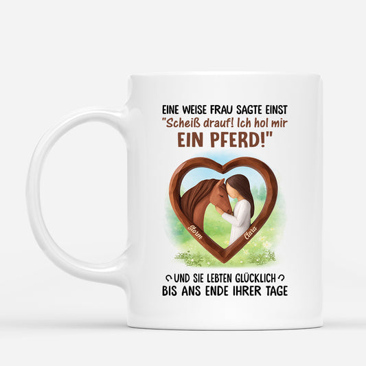 7016MGE1 weise frau und pferd personalisierte tasse damen_ pferd 7016MKZ5U_1