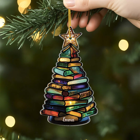 7044OGE2 3d druck effekt weihnachtsbaum aus buchern acryl weihnachtsschmuck personalisiert_ fur leseratten frauen manner 7044OKTCA