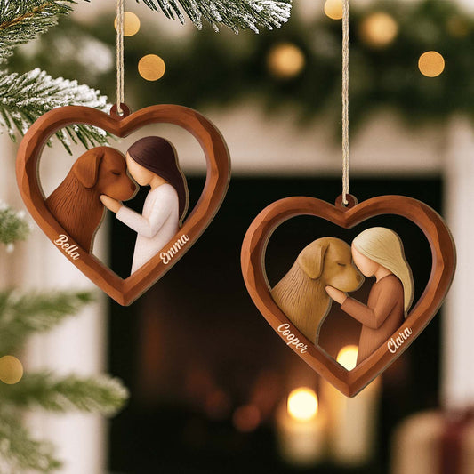 7046OGE2 mensch und hund_ personalisierte 1 schicht holz ornamente weihnachten 7046O8V5C