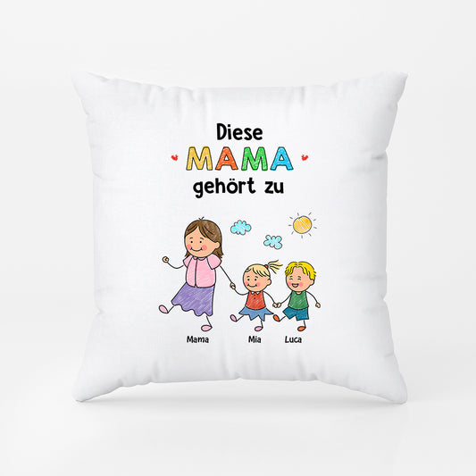 7078PGE1 dieser papa gehort zu buntstifte personalisiertes geschenk mama papa kissen 7078ptpaa