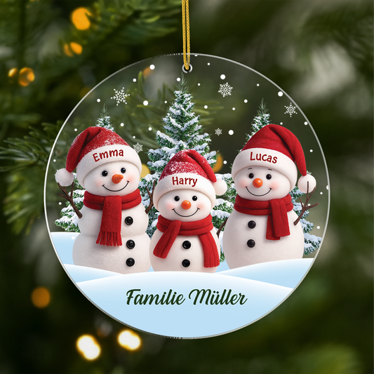 7092OGE1 familie schneemann schneelandschaft acryl weihnachtsschmuck personalisiert 7092OKL5I