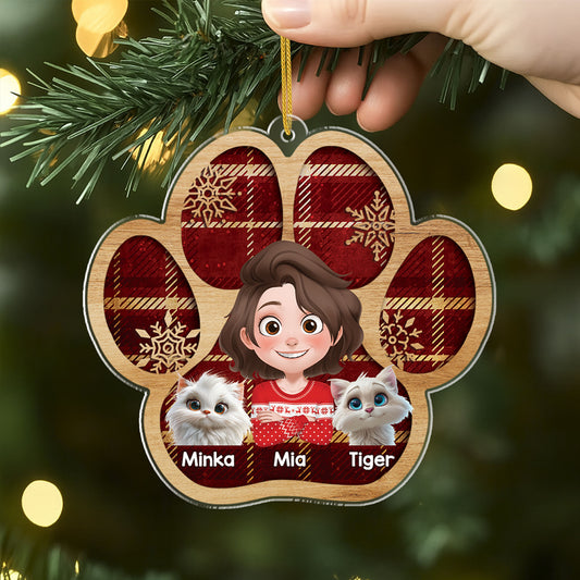 7104OGE2 katzen pfoten acryl weihnachtsschmuck personalisiert 7104OKV5D