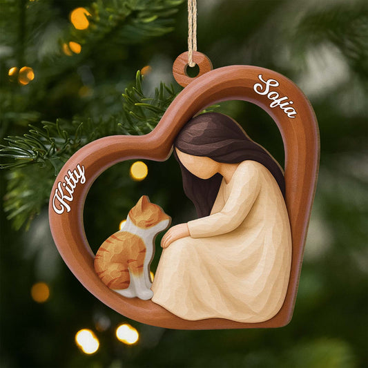 7110OGE1 3d druck effekt katze und mensch_ personalisierte 1 schicht holz ornamente weihnachten 7110O3V5D