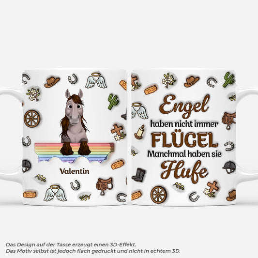 7117MGE1 3d druck effekt engel haben nicht immer flugel manchmal hufe tasse pferd personalisiert foto zur erinnerung 7117MKVWU
