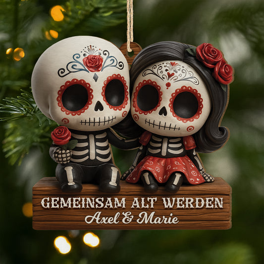 7125OGE1 3d druck effekt gemeinsam alt werden seit personalisierte 1 schicht holz ornamente weihnachten paar skelett 7125O3VZG