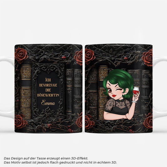 7130MGE1 3d druck effekt ich bevorzuge die bosewichtin personalisierte tasse fur leseratten frauen gotik 7130MKVAA