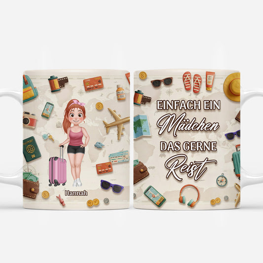 7171MGE1 3d druck effekt einfach ein madchen das gerne reist personalisierte tasse fur manner frauen 7171M8PAA