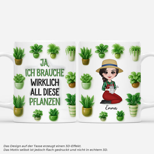 7175MGE1 3d druck effekt ja ich brauche wirklich all diese pflanzen garten tasse personalisiert frauen 7175MKPWH
