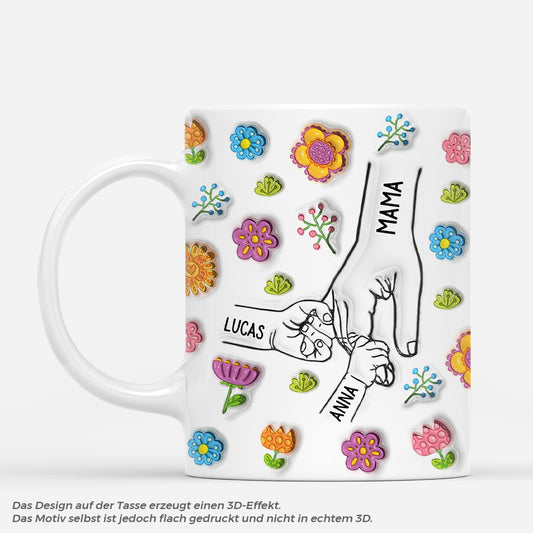 7189MGE1 3d druck effekt bunte blumen mama oma tasse personalisiert 7189M3QWA