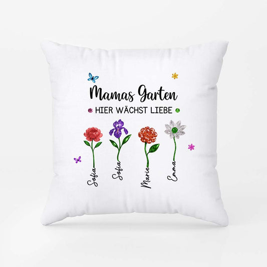 7211PGE2 omas garten schmucksteine blumen personalisiertes geschenk kissen oma mama 7211p6q5a
