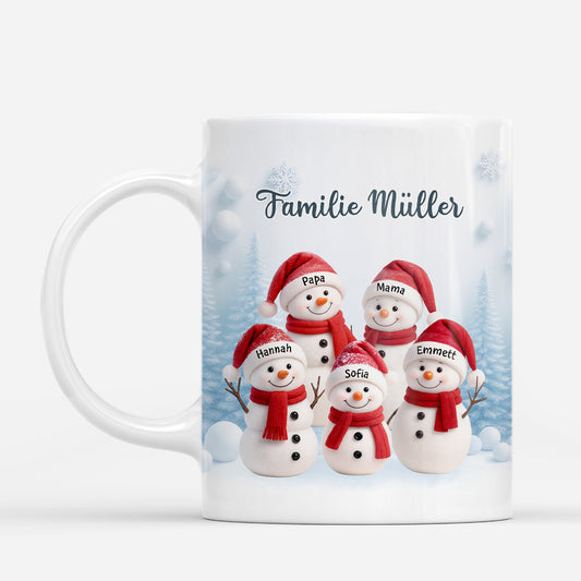 7229MGE1 3d druck effekt schneemann familie personalisierte weihnachtstasse_ 7229M3QAI