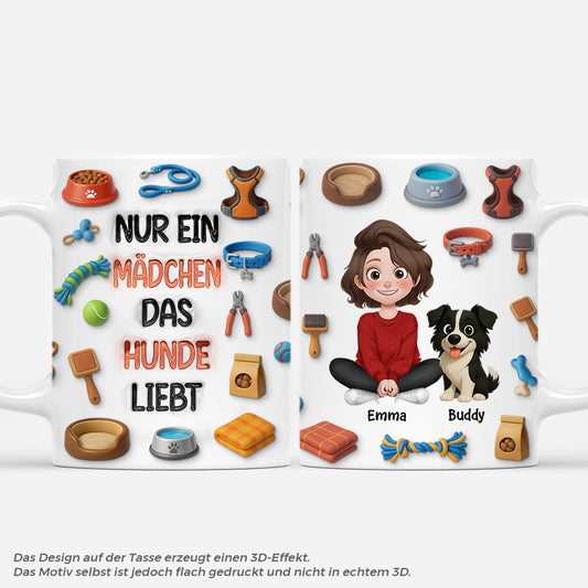 7246MGE1 3d druck effekt nur ein madchen das hunde liebt personalisierte tasse hund_ 7246MKVZC