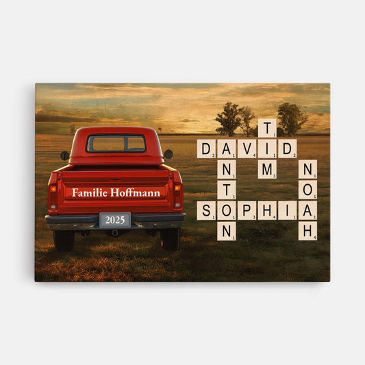 7269CGE1 die familie personalisierte kreuzwortratsel leinwand 7269CTT5I