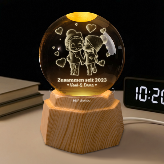 7273LGE1 zusammen seit paar 3d kristallkugel personalisiert jahrestag 7273L5T5G