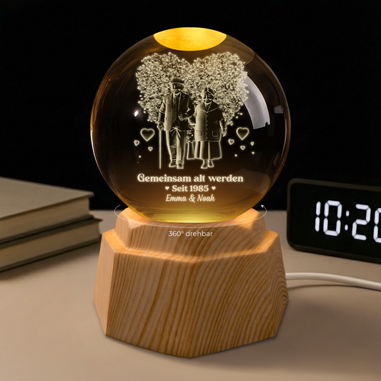 7275LGE1 gemeinsam alt werden seit paar 3d kristallkugel personalisiert jahrestag 7275L5V5G
