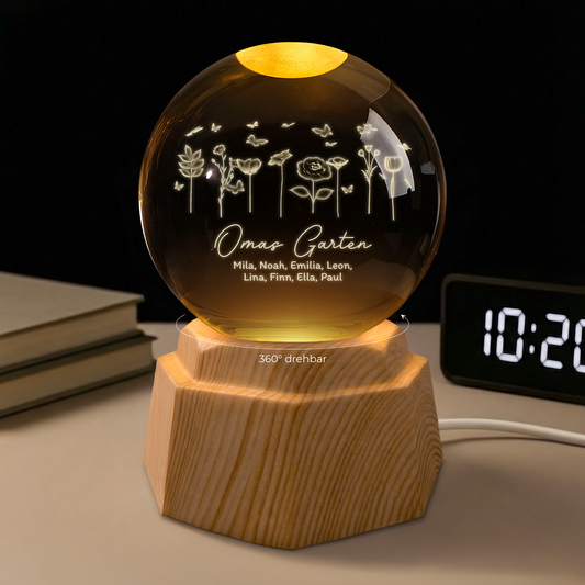 7277LGE1 omas garten 3d kristallkugel personalisiert oma mama 7277L5L5A