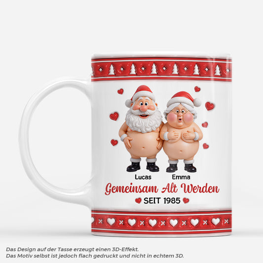 7283MGE1 3d druck effekt gemeinsam alt werden seit paare weihnachtstasse personalisiert lustig 7283M8TWG