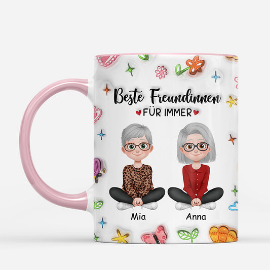 7289MGE2 3d druck effekt schwester fur immer cartoon blumen personalisierte tassen freundinnen_ 7289M3Z5F