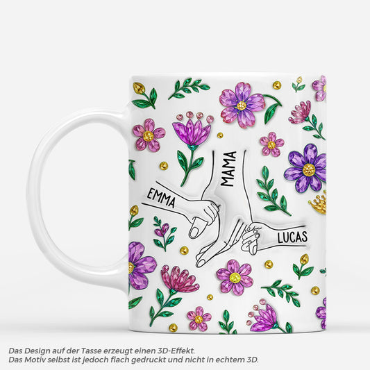 7305MGE1 3d druck effekt hand in hand glitzersteine lila blumen mama oma tasse personalisiert 7305M6TTA_f8eff667 0909 48cf 875b 3f6f0176847c