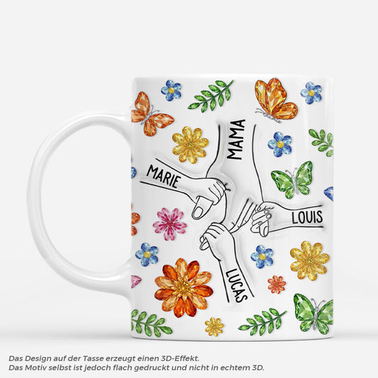 7307MGE1 3d druck effekt hand in hand glitzersteine mama oma tasse personalisiert 7307M6TAA